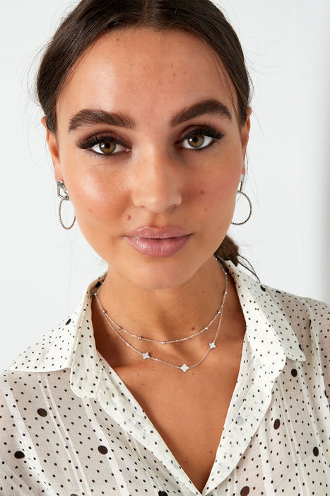 Halskette Doppelklee/Kugeln