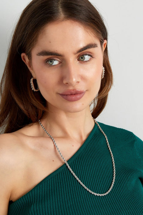 Gedrehte Unisex-Kette, lang, 60 cm – Goldfarbe – 4,0 mm