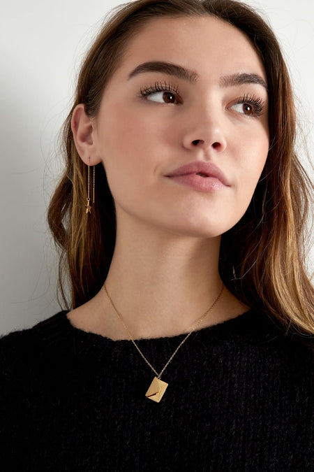 Umschlagkette mit Botschaft – Goldfarbe - Goldfarbefarbe