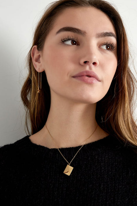 Umschlagkette mit Botschaft – Goldfarbe - Goldfarbefarbe