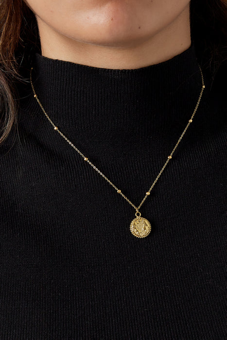 Halskette mit Schatzanhänger – Goldfarbe - Goldfarbefarbe