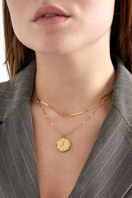 Blumengarten-Halskette – Goldfarbe - Goldfarbefarbe