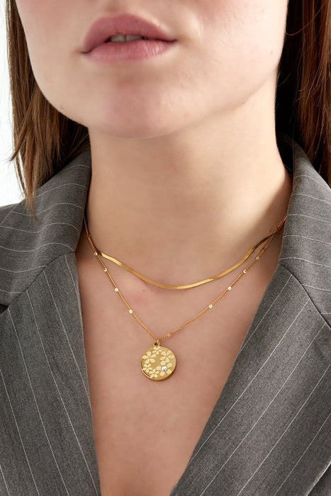 Blumengarten-Halskette – Goldfarbe - Goldfarbefarbe