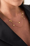 Doppelte Halskette mit Münzen - Goldfarben