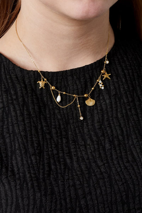 Strandtage-Halskette – Silberfarben