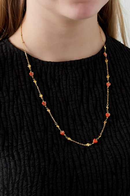 Halskette „Embrace the love“ – Farbe Grün und Gold