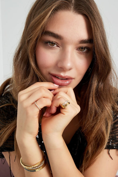 Ring doppelt mit Steinen 