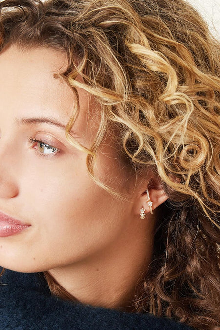 Creolen mit Stern-Strass - Kupfer