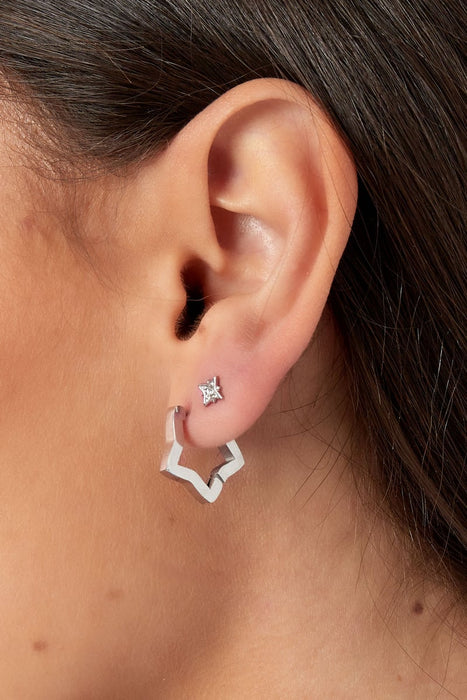Einfache Sternohrringe mittelgroß – Goldfarbe  - Goldfarbefarbe
