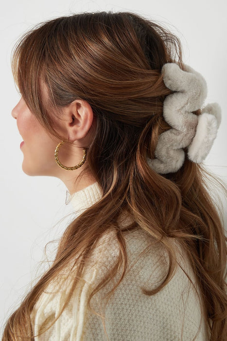 Haarspange flauschiger Zickzack