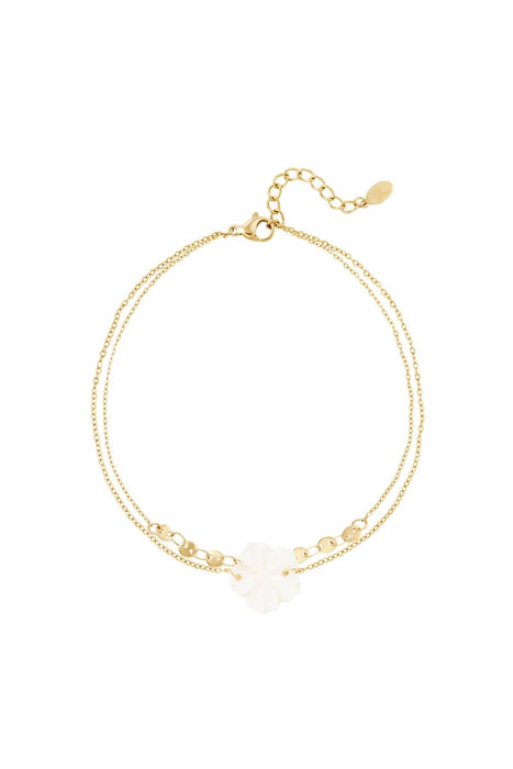 Blumen-Fußkettchen - Strandkollektion Goldfarbe Edelstahl