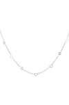 Halskette mit Herz- und Diamantanhängern - Edelstahl  