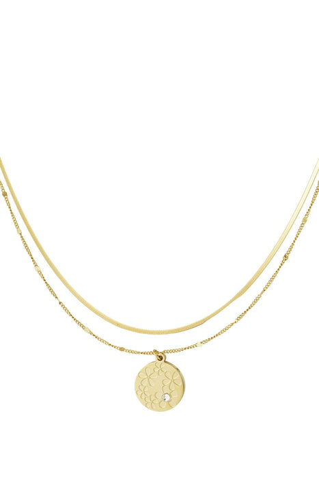 Blumengarten-Halskette – Goldfarbe - Goldfarbefarbe