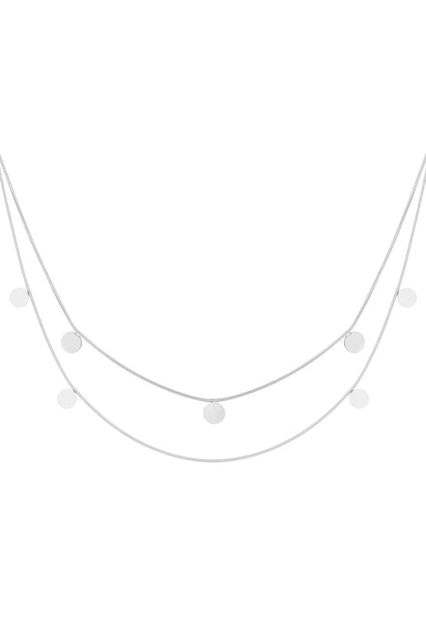 Doppelte Halskette mit Münzen - Goldfarben