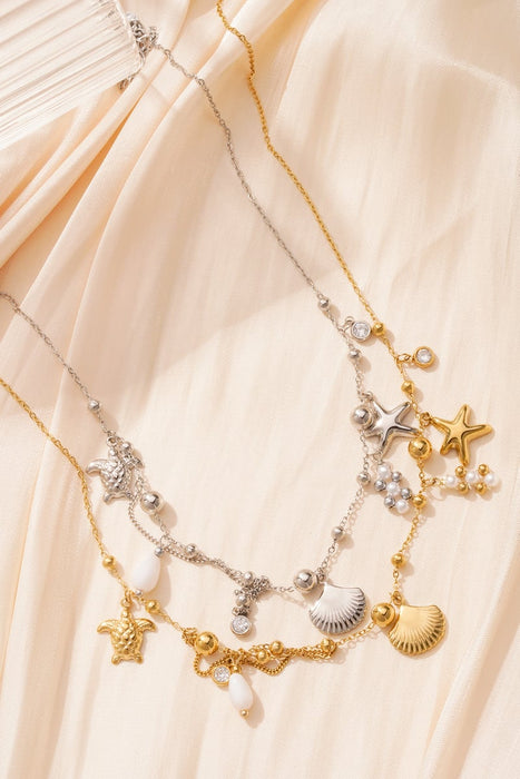 Strandtage-Halskette – Silberfarben