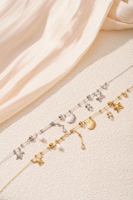 Strandtage-Halskette – Silberfarben