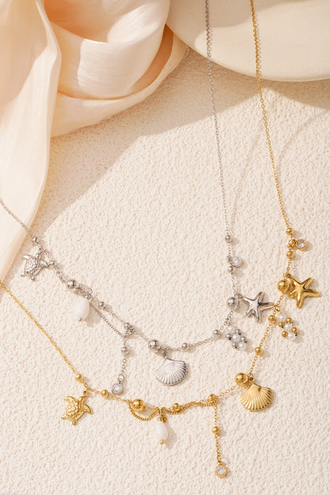 Strandtage-Halskette – Silberfarben