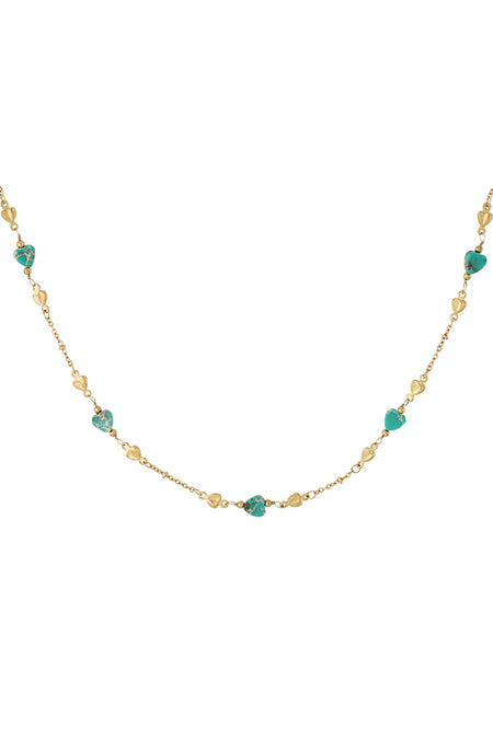 Halskette „Embrace the love“ – Farbe Grün und Gold