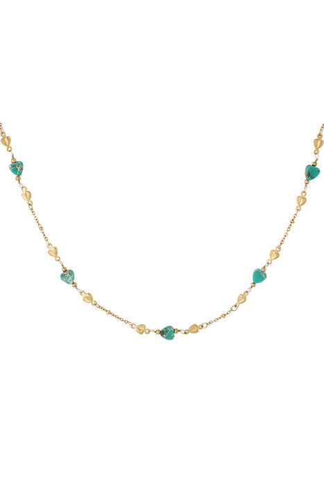 Halskette „Embrace the love“ – Farbe Grün und Gold