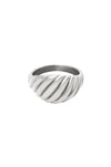 Baquette-Ring Goldfarbe Edelstahl 16