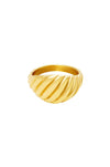 Baquette-Ring Goldfarbe Edelstahl 16