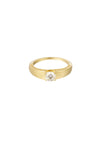 Ring Basic mit Stein - Goldfarbe - 16