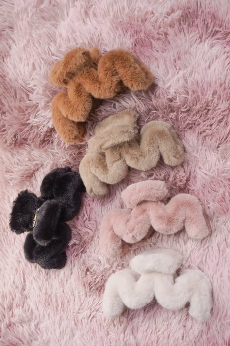 Haarspange flauschiger Zickzack