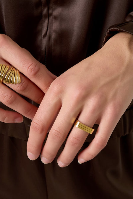 Edelstahl Minimalist Ringe Rechteck Simple Daily Simple Serie Damenschmuck